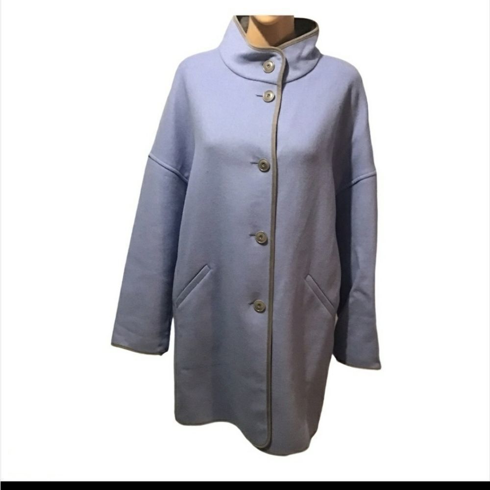 Basket Jacket Wool Blend  Blue Gray  Womens Size 40 size 10